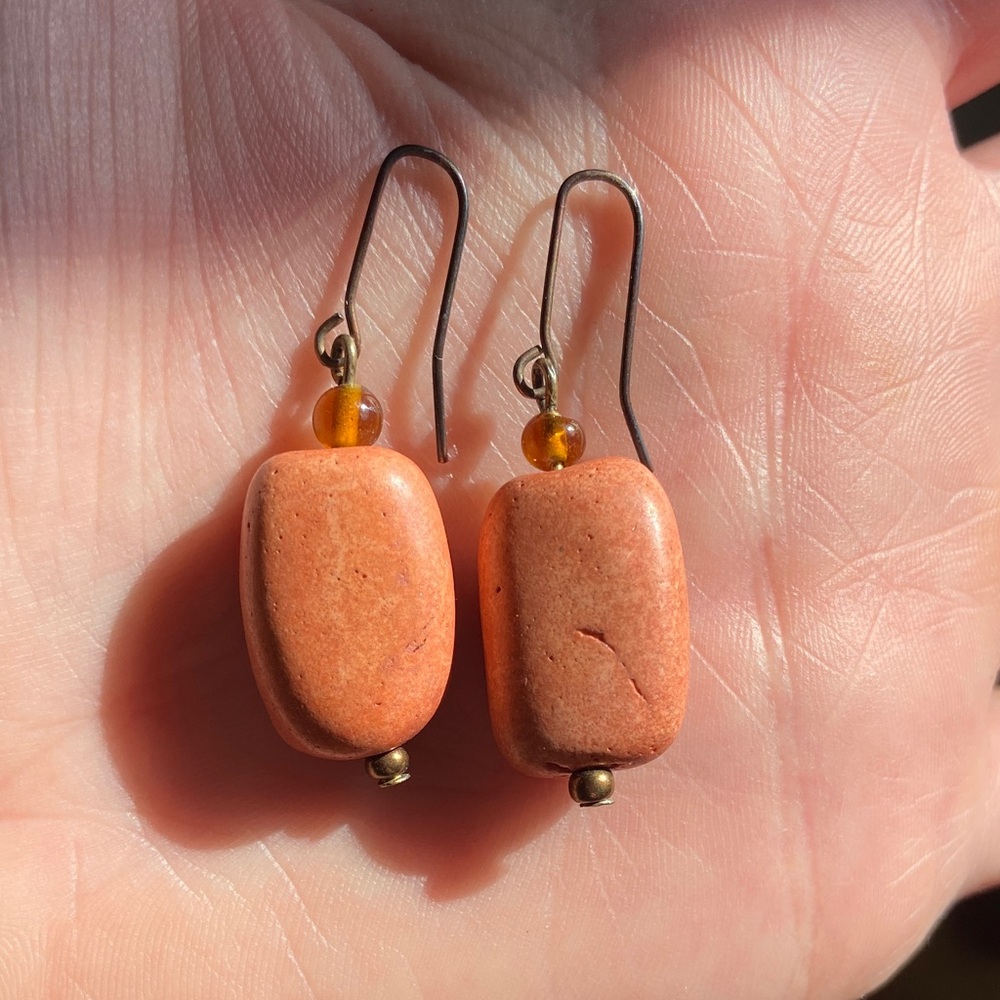 Elegant Orange Stone Earrings